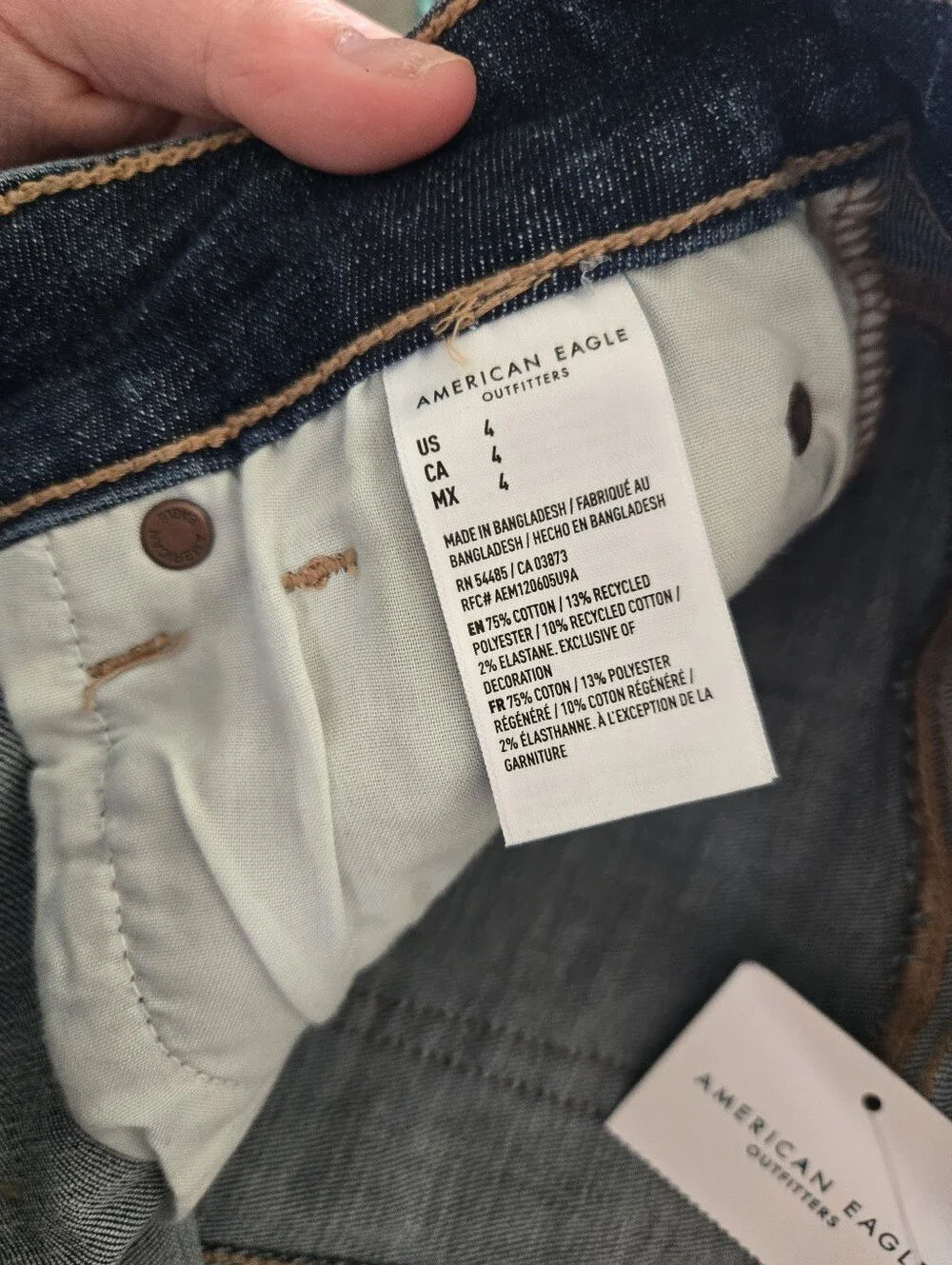American Eagle Womens Next Level High-Waisted Denim Short Short - Picture 6 of 6